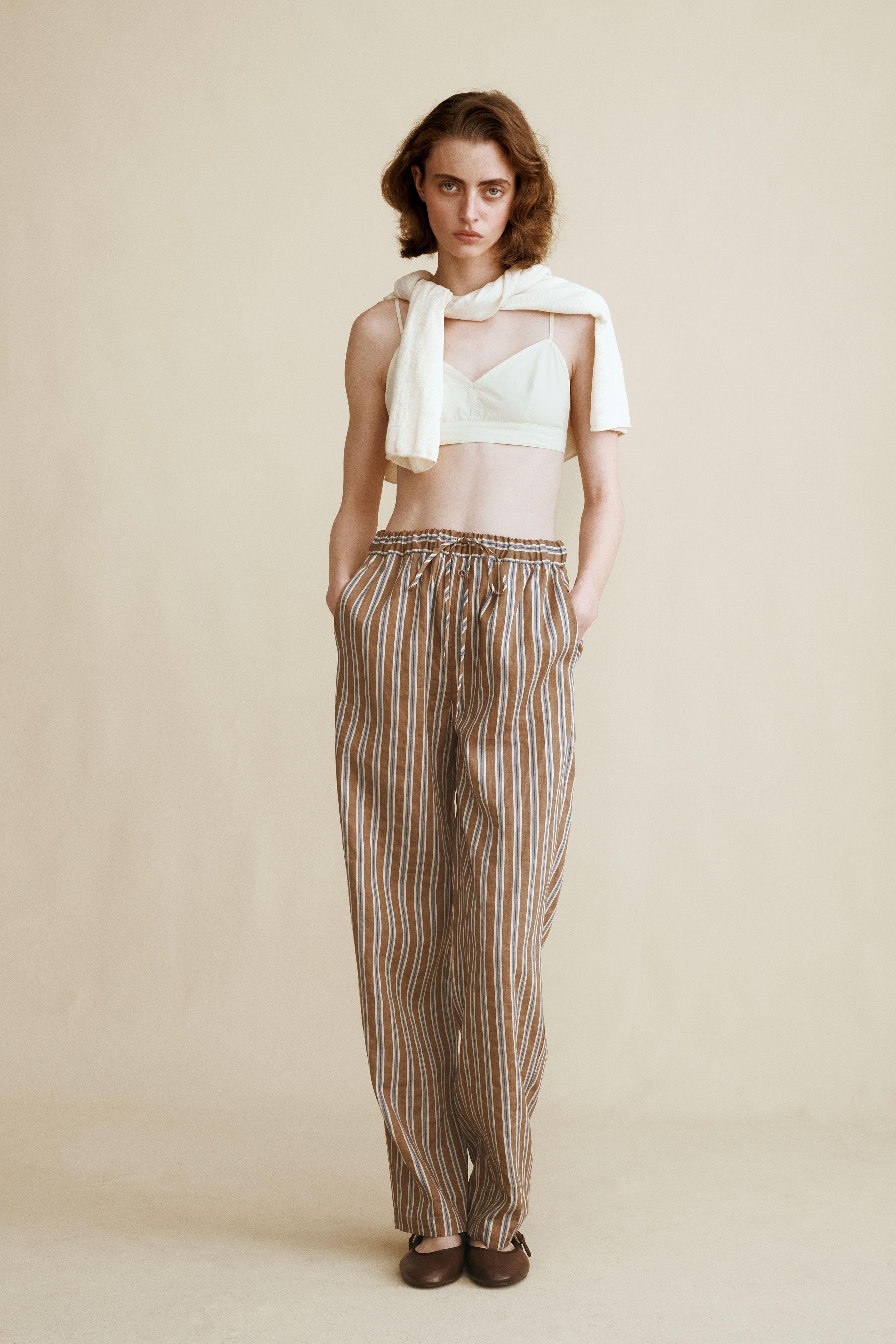 STRIPED LINEN PANTS CREATED BY CARAMEL LONDON X ZARA